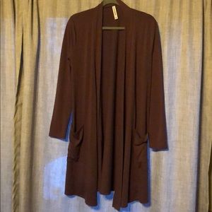 💛Like new Zenana Premium plum cardigan Sz M💛